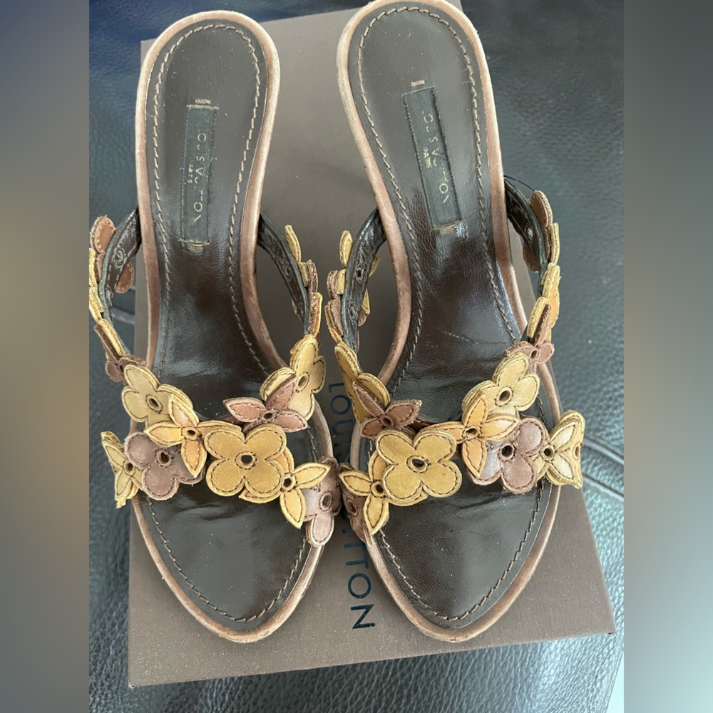 Authentic Pre-Owned Louis Vuitton Slide Sandal, brown, leather shoes